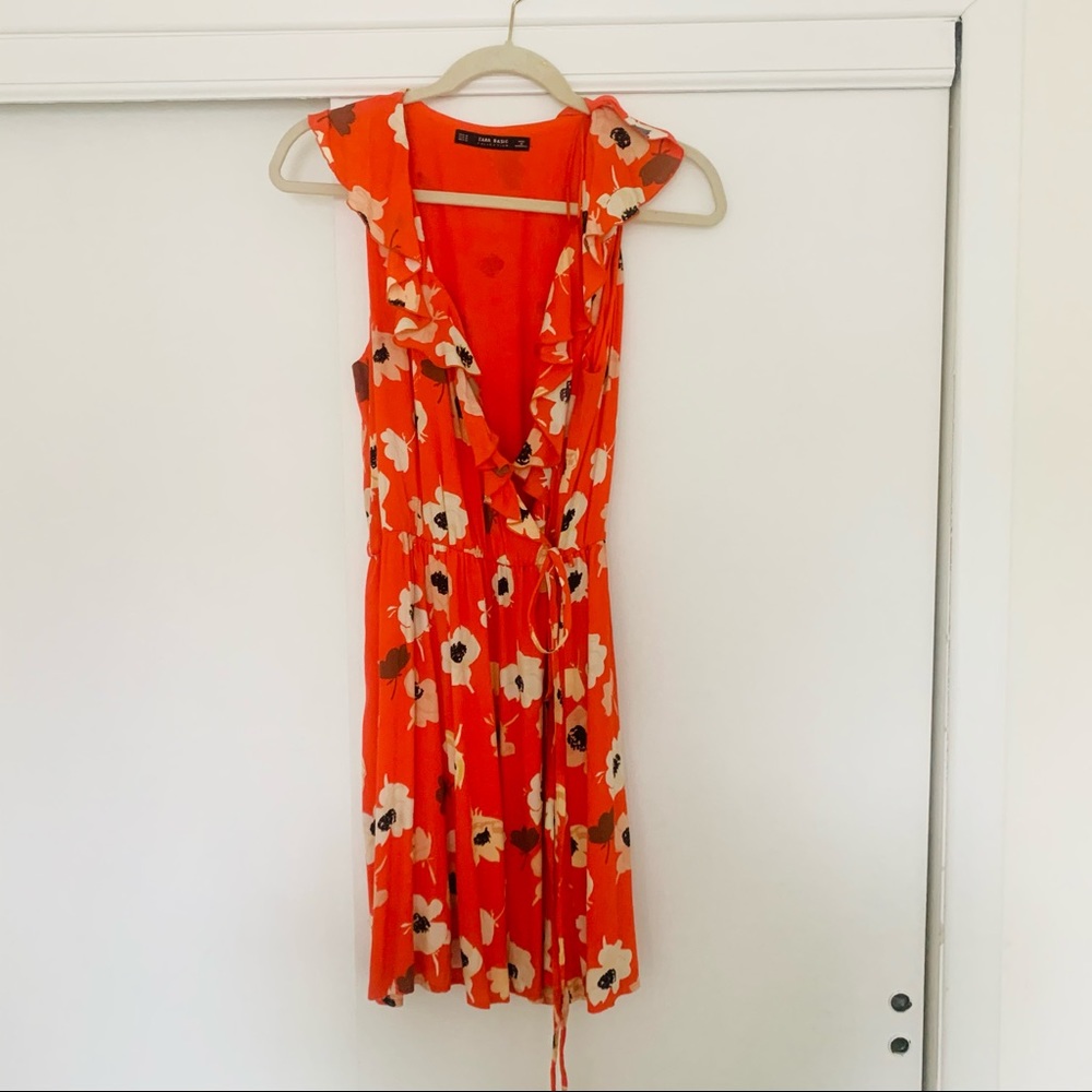 Zara floral wrap dress. Size M